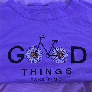 Kids' Purple Graphic Tee with Bicycle Design
